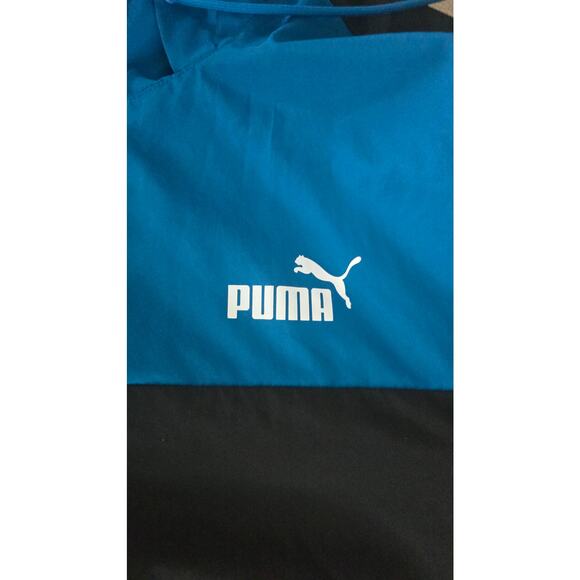 Puma Black and Blue Full-Zip Windbreaker Hoodie – Men’s Size Large - Picture 2 of 3